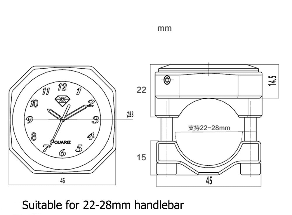 PerfecTech clock next to ruler showing dimensions for accurate fit confirmation benefit