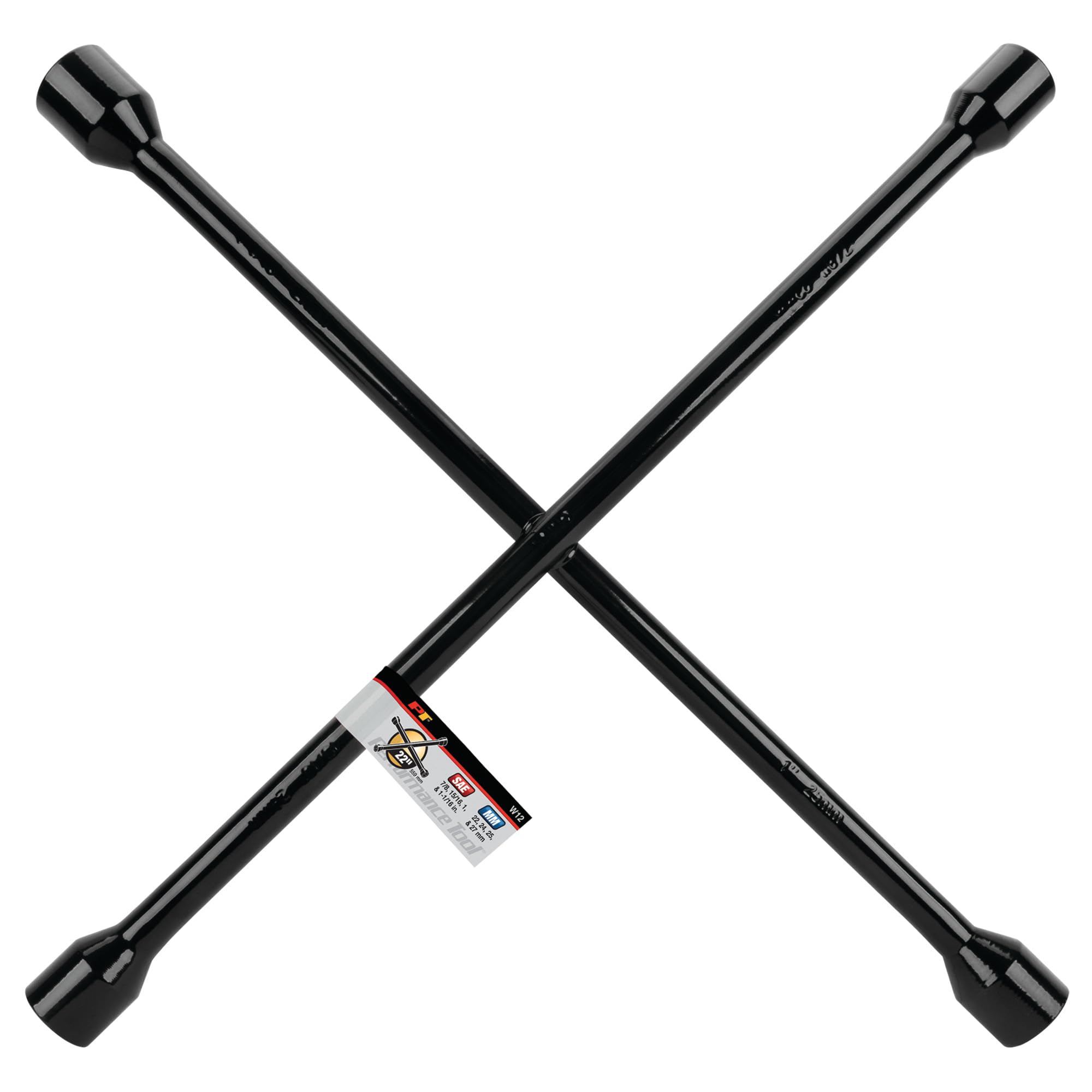 Performance Tool W12 next to a tape measure showing 22-inch length and superior torque benefit