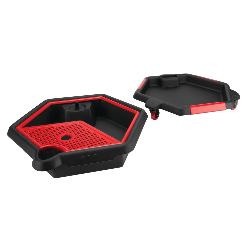 Performance Tool W4074 locking caster mounted under caddy offering stable positioning