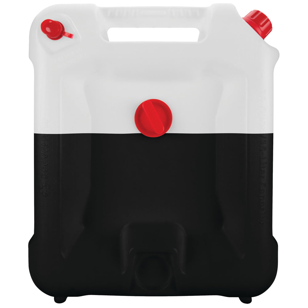 Performance Tool W4080 positioned under vehicle capturing oil for neat cleanup
