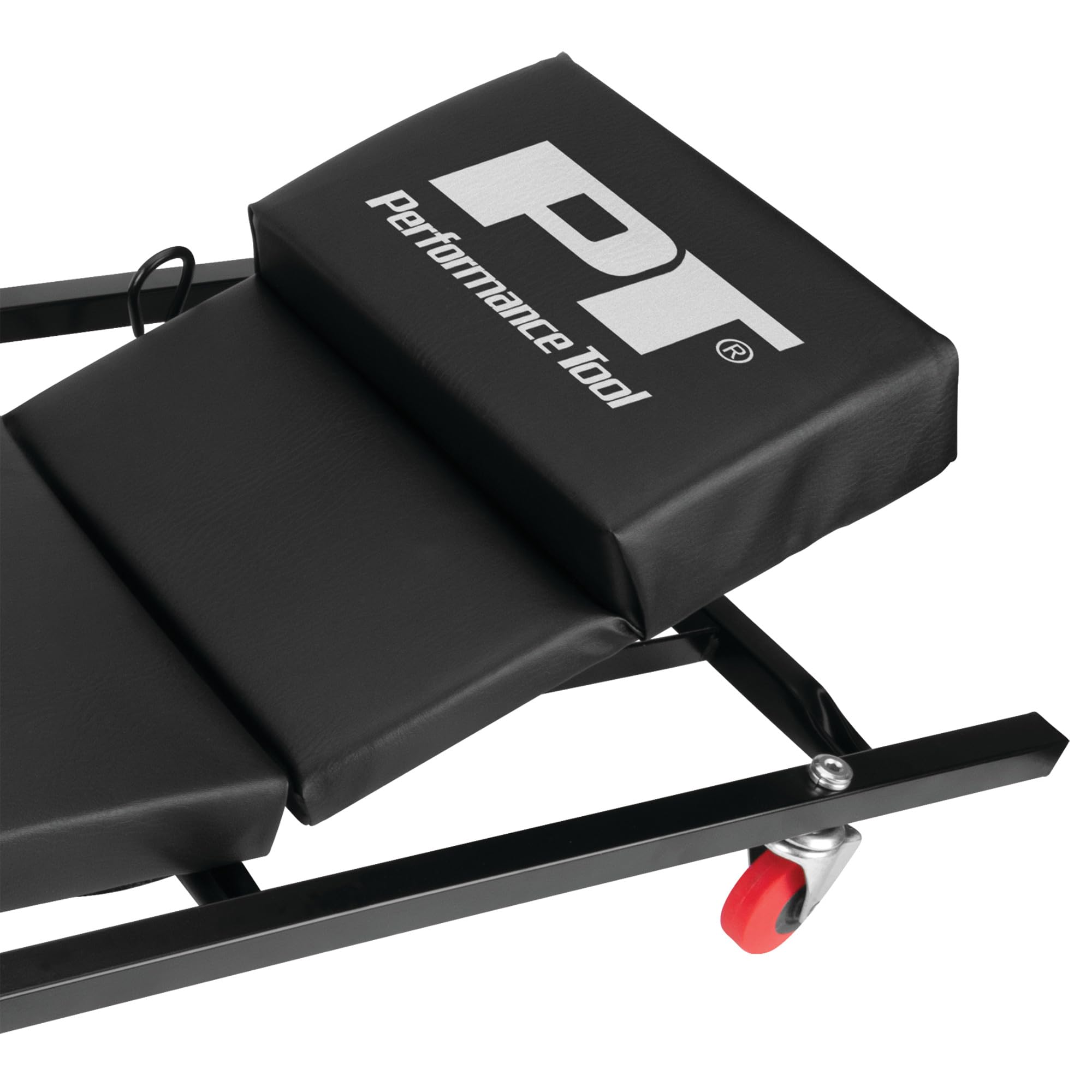 Performance Tool powder-coated tubular steel frame finish close-up, durable corrosion resistance