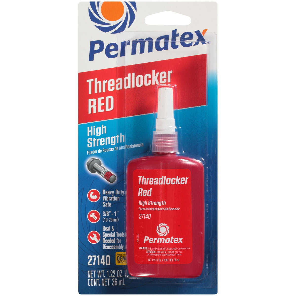 Permatex 27140 front label showing product name and strength benefits
