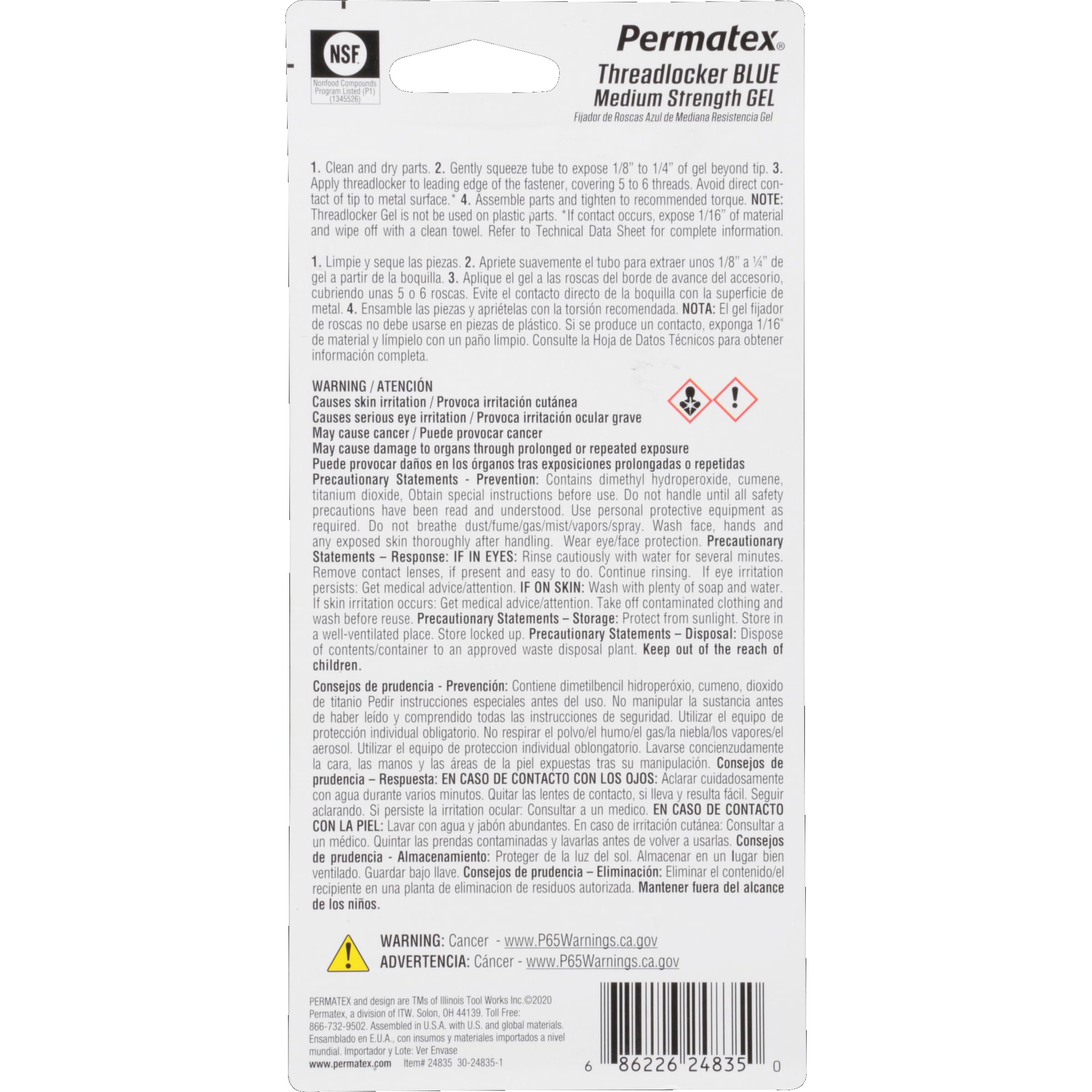 Permatex blue gel texture close-up highlighting non-drip gel for precise application benefit