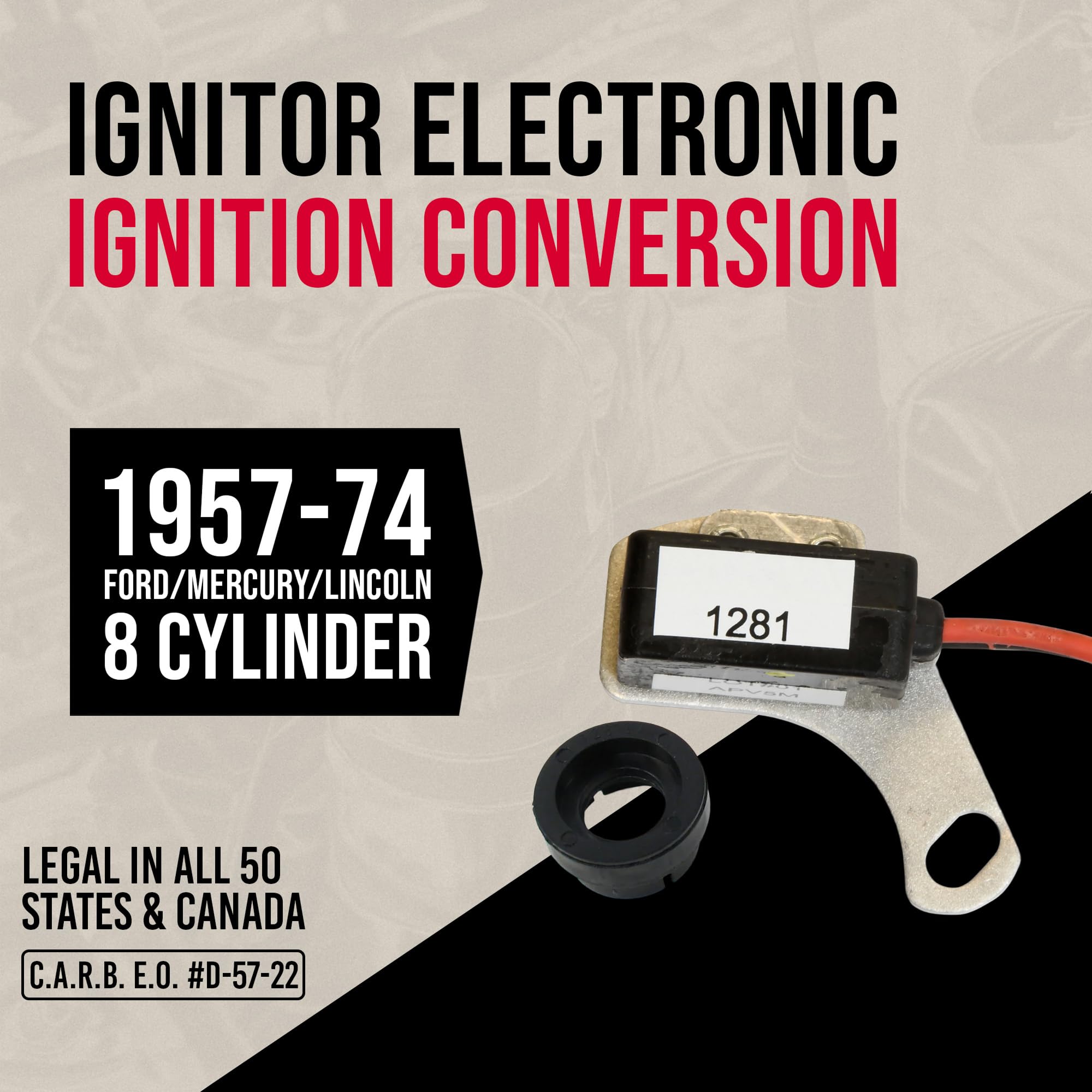 PerTronix Ignitor mounting detail illustrating bolt locations and easy installation benefit