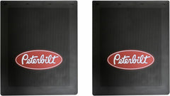 PETERBILT front view mud flaps showing durable rubber and road protection