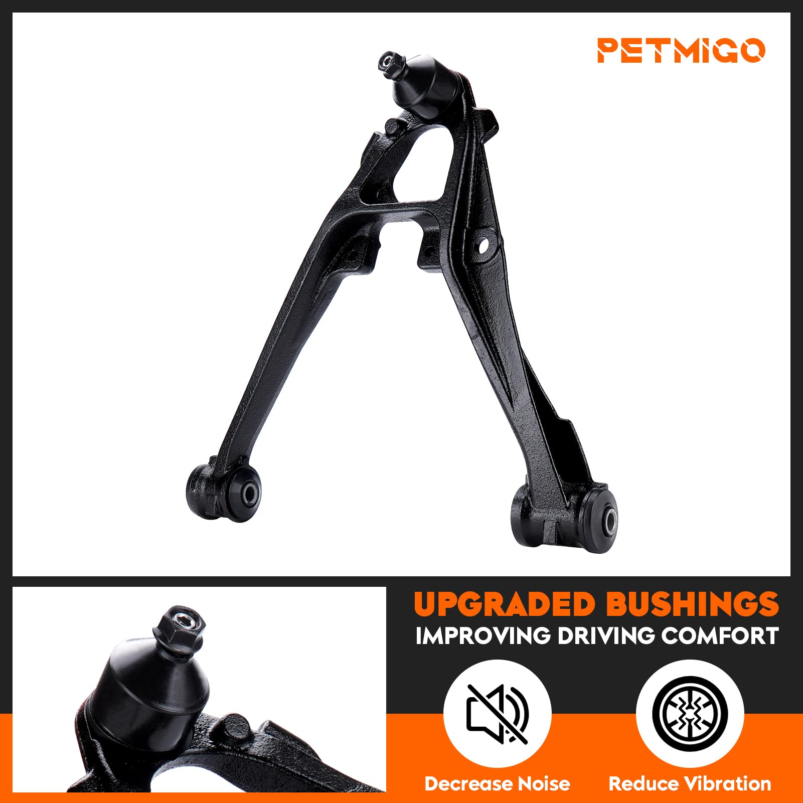 PetMigo control arms installed on vehicle showing restored steering stability