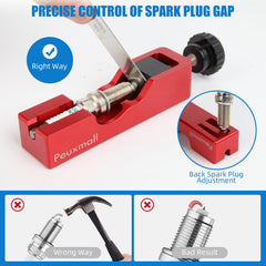Peuxmall close-up of 32 steel feeler blades offering precise gap measurements