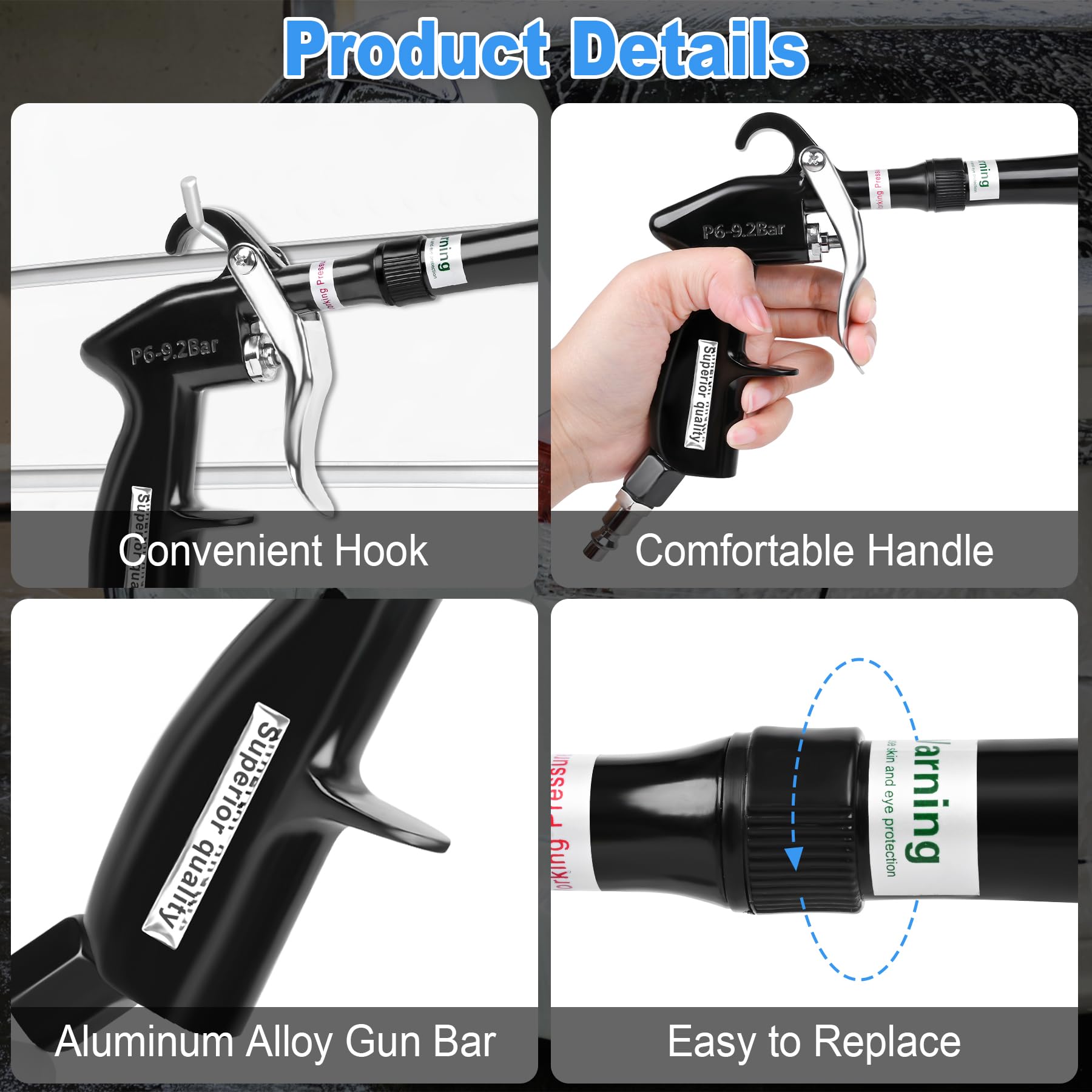 phepetroll handle and hanging hook for comfortable grip and tidy storage
