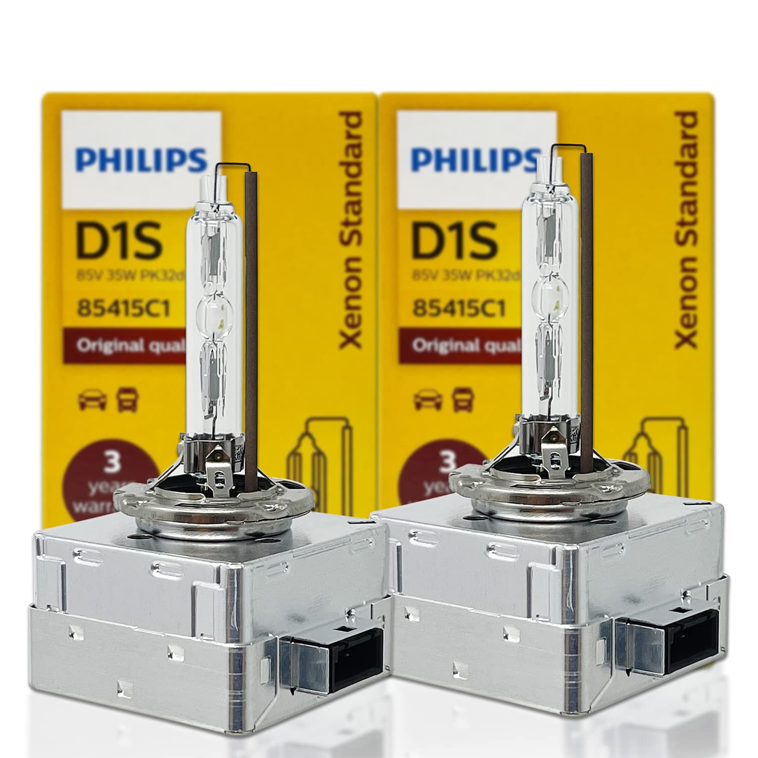 PHILIPS D1S front packaging showing authenticity label and warranty