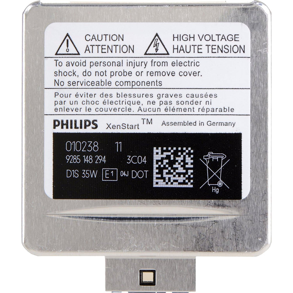 PHILIPS close-up of glass bulb showing electrode and clean construction for consistent light
