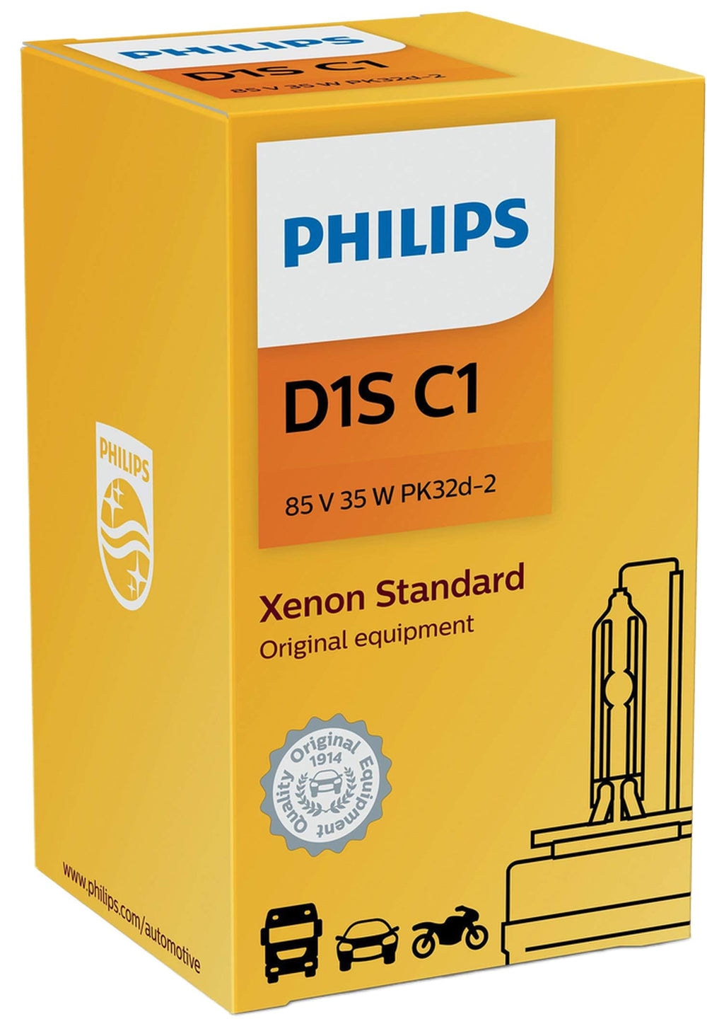 PHILIPS D1S in a car at night showing natural white light improving night driving safety