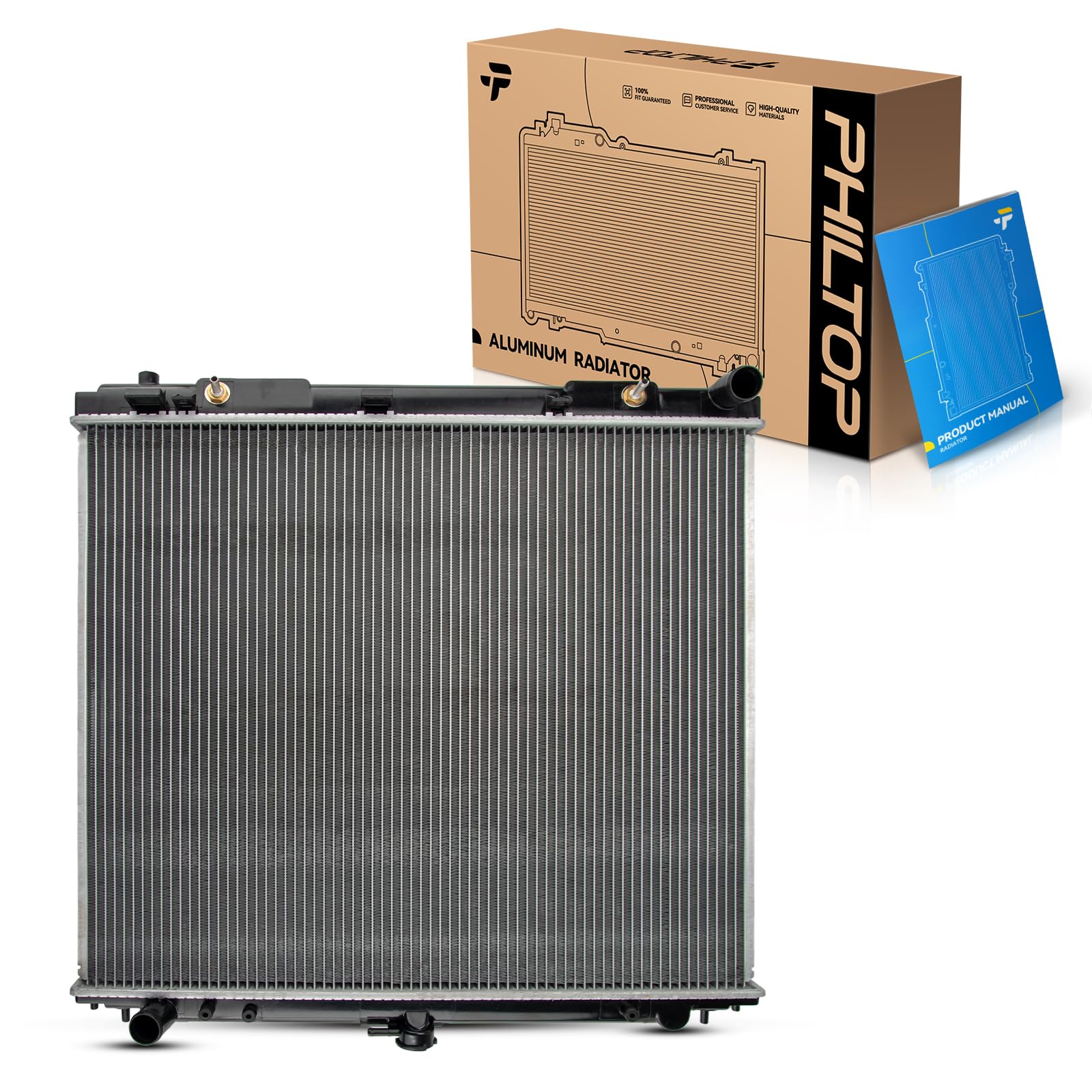 PHILTOP radiator front view showing fitment and reliable cooling benefit