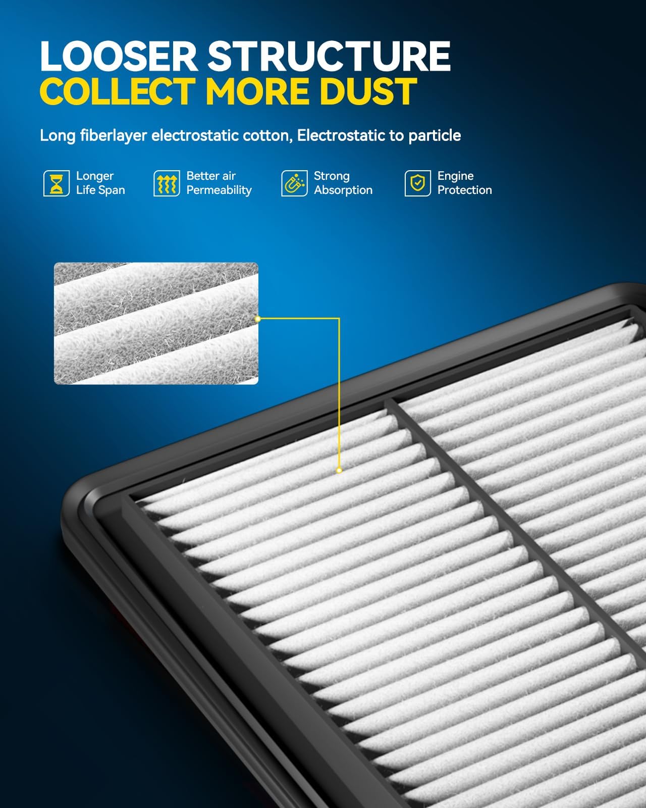 PHILTOP engine air filter installed under hood improving airflow control