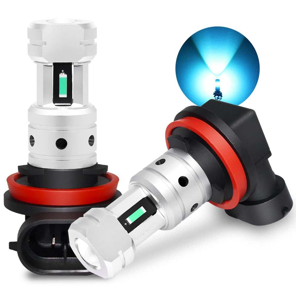 PHINLION front packaging showing H8 H11 ice-blue bulbs and benefits
