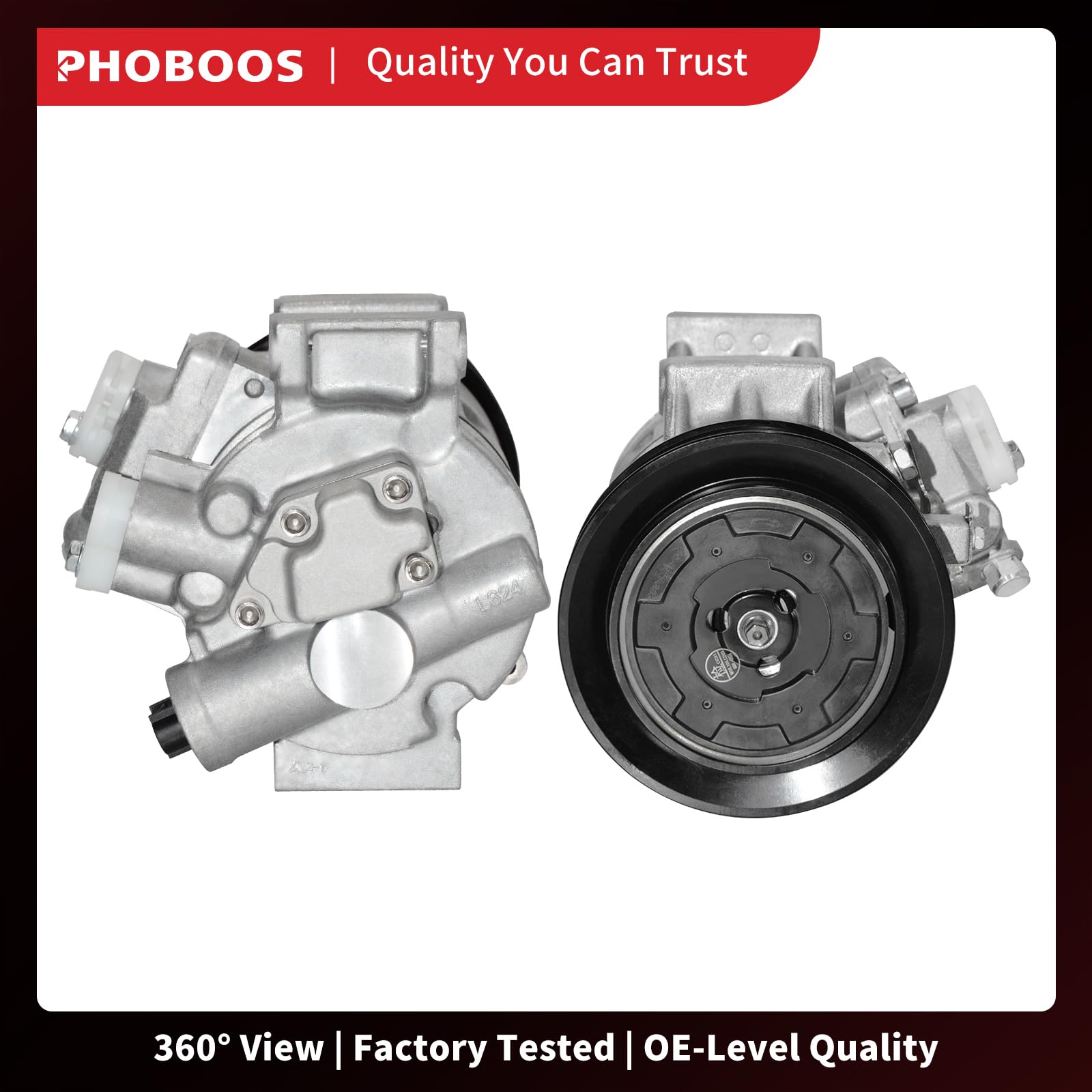 PHOBOOS packaging with warranty card showing included 12-month protection benefit