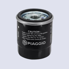 Piaggio Vespa oil filter installed on scooter engine illustrating correct OEM fit