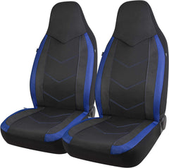 PIC AUTO front seat cover full view showing sporty blue styling and protection
