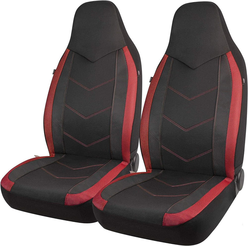 PIC AUTO front seat cover full view showing sporty red design and protection