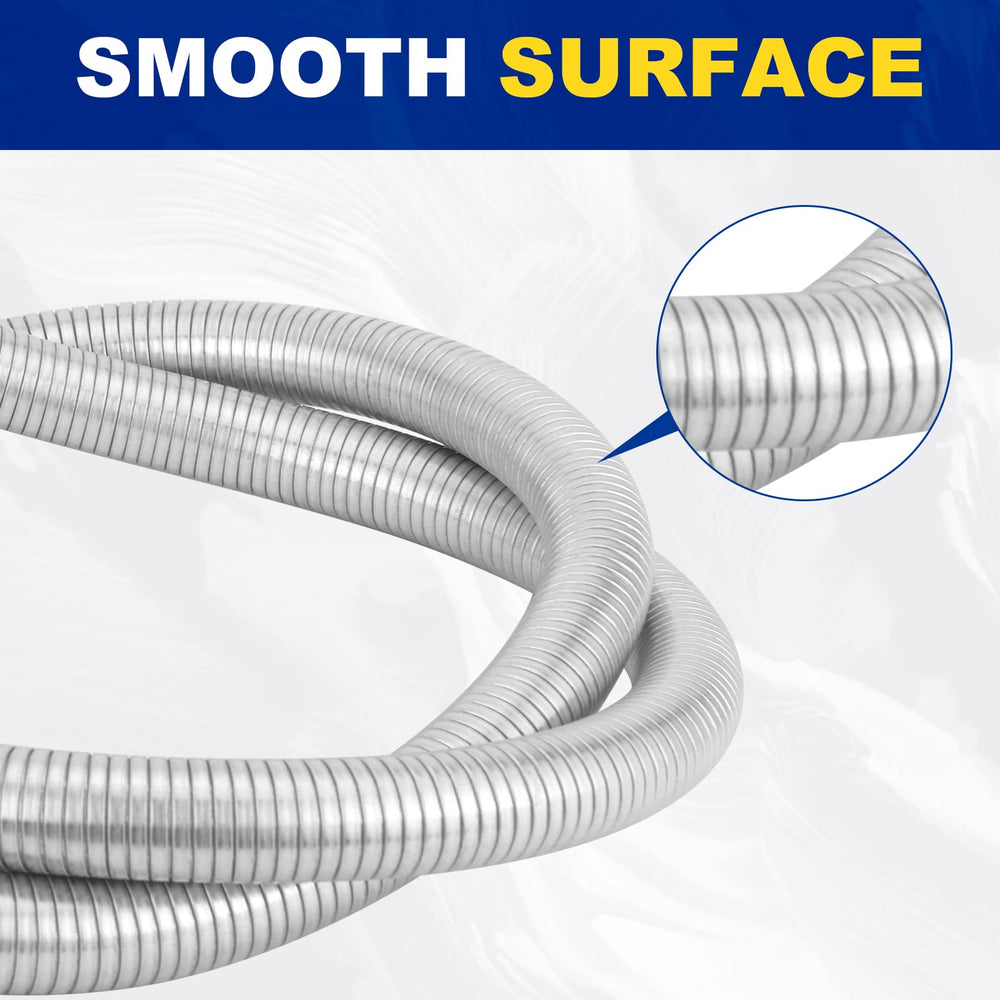 Piclafe flex pipe trimmed to size with measurements demonstrating easy customization