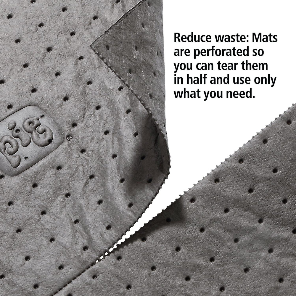 PIG saturated mat being wrung out to demonstrate waste-reduction option