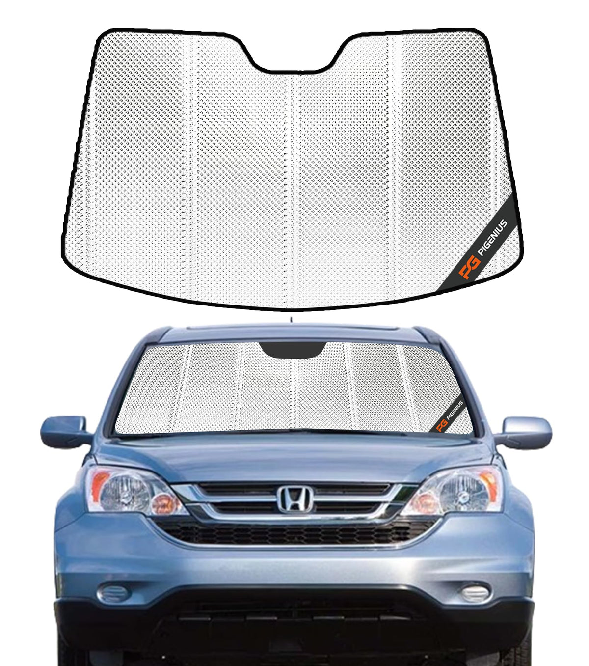 Pigenius front view on CRV showing full windshield coverage and reduced glare