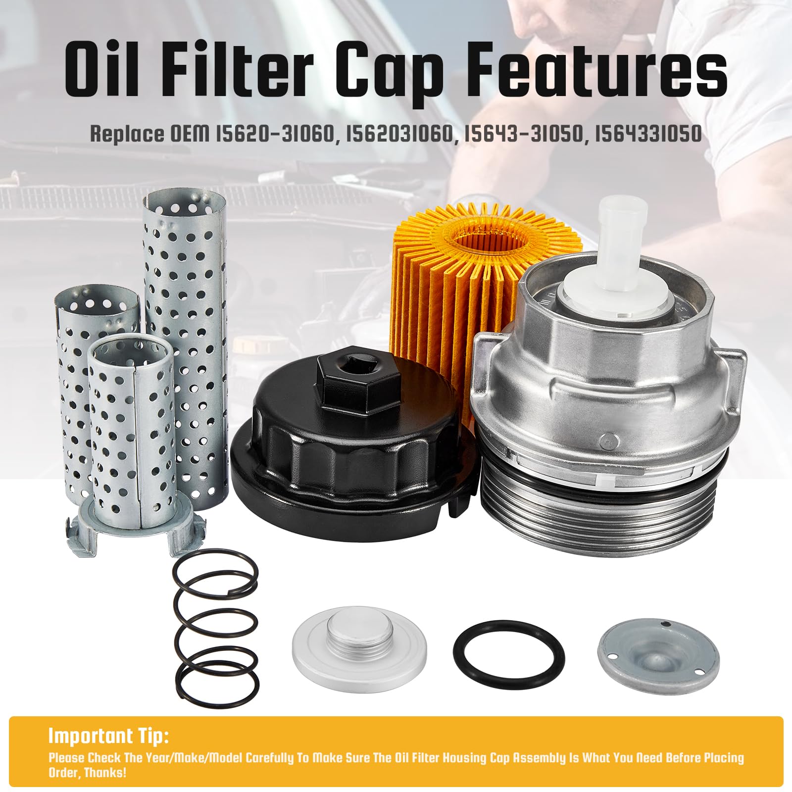 Pilida oil filter with black wrench included for easier installation and service speed