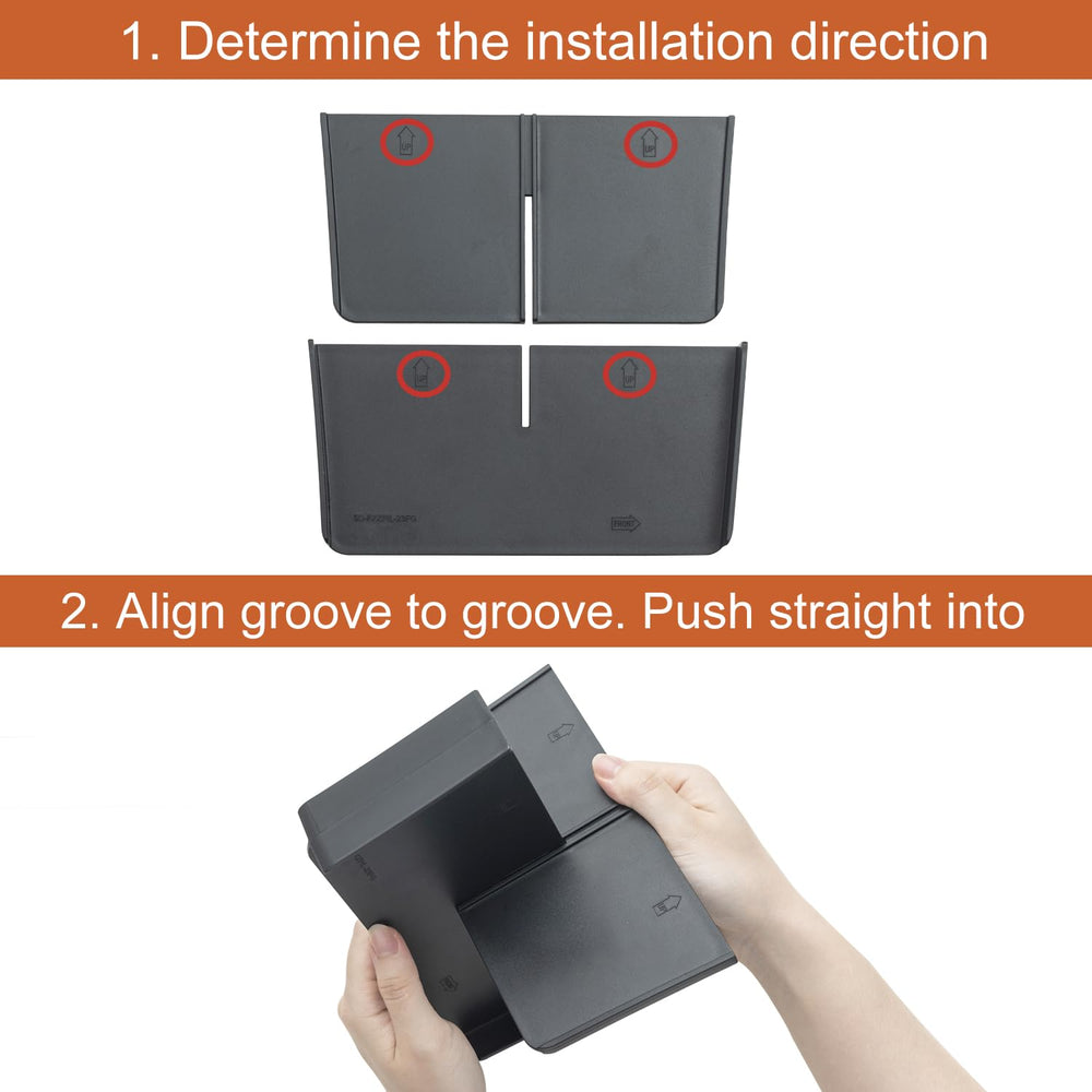 PIMCAR armrest divider with sunglasses and cables organized for convenience