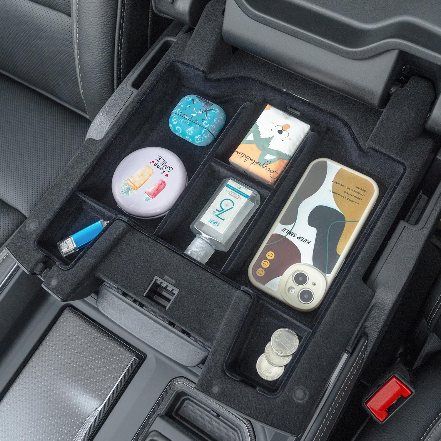 PIMCAR side profile demonstrating snug ABS fit inside RAM center console