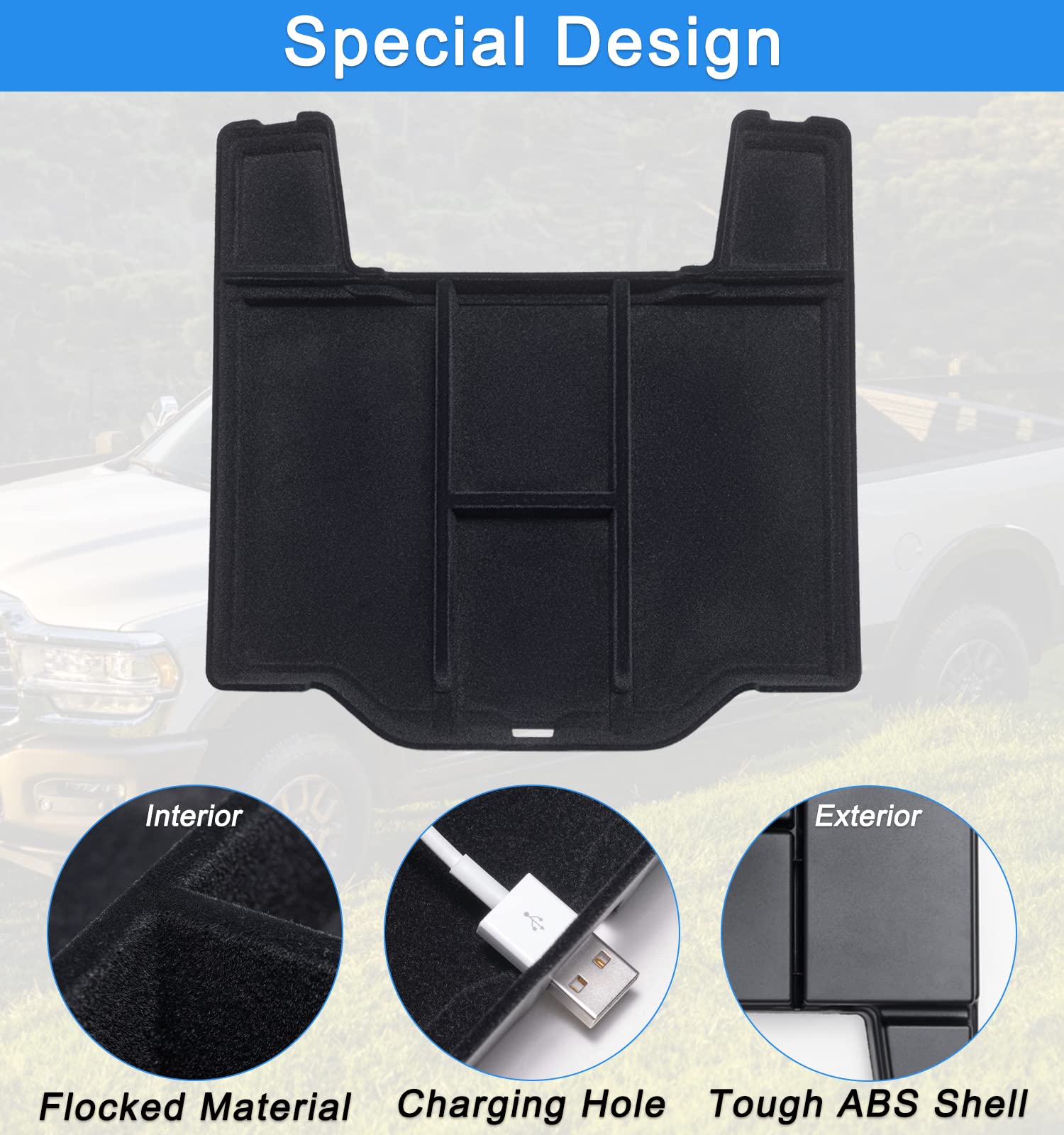 PIMCAR organizer next to ruler showing scale and exact console fit