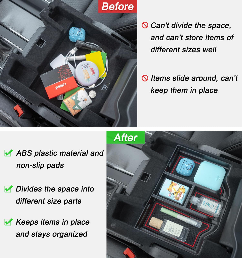 PIMCAR image of compartment dividers and rubber mats preventing items from sliding