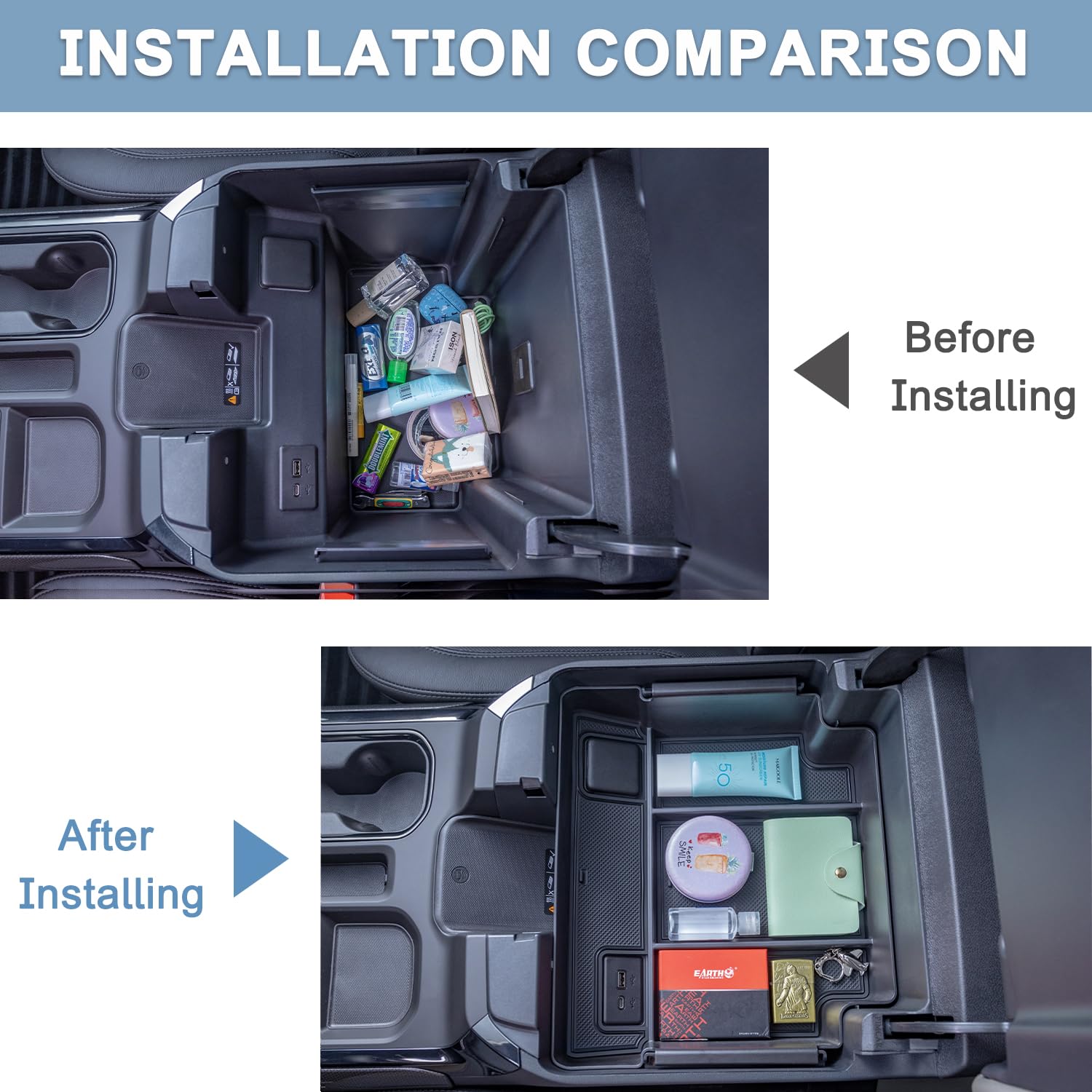 PIMCAR lower cavity storing larger items for hidden, clutter-free storage