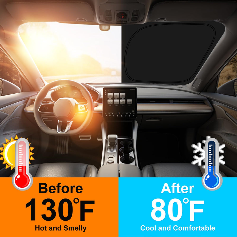 PinBaoLaLa shading sun rays in use to lower interior temperature and protect seats
