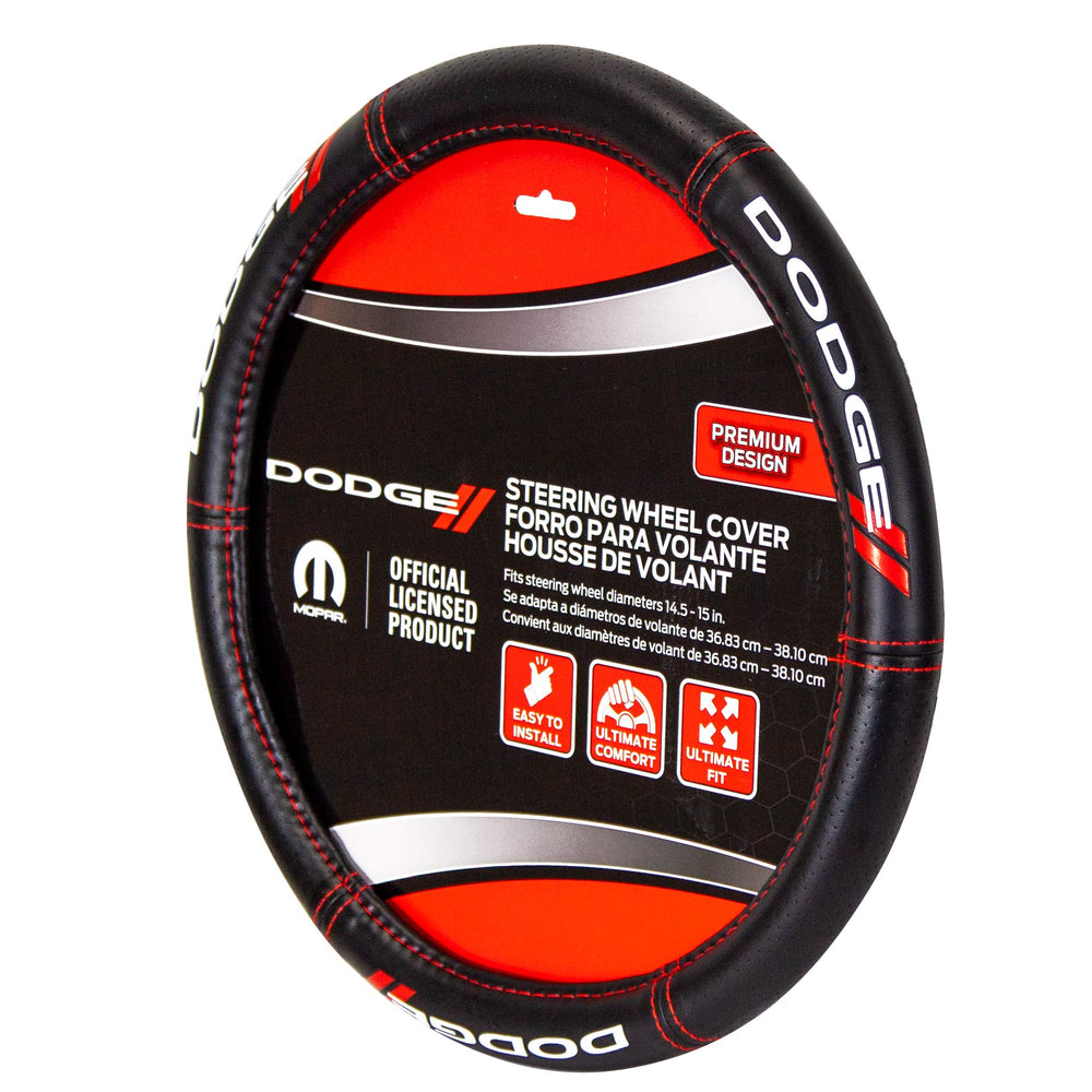 Plasticolor Dodge installed on steering wheel improving grip and cabin appearance