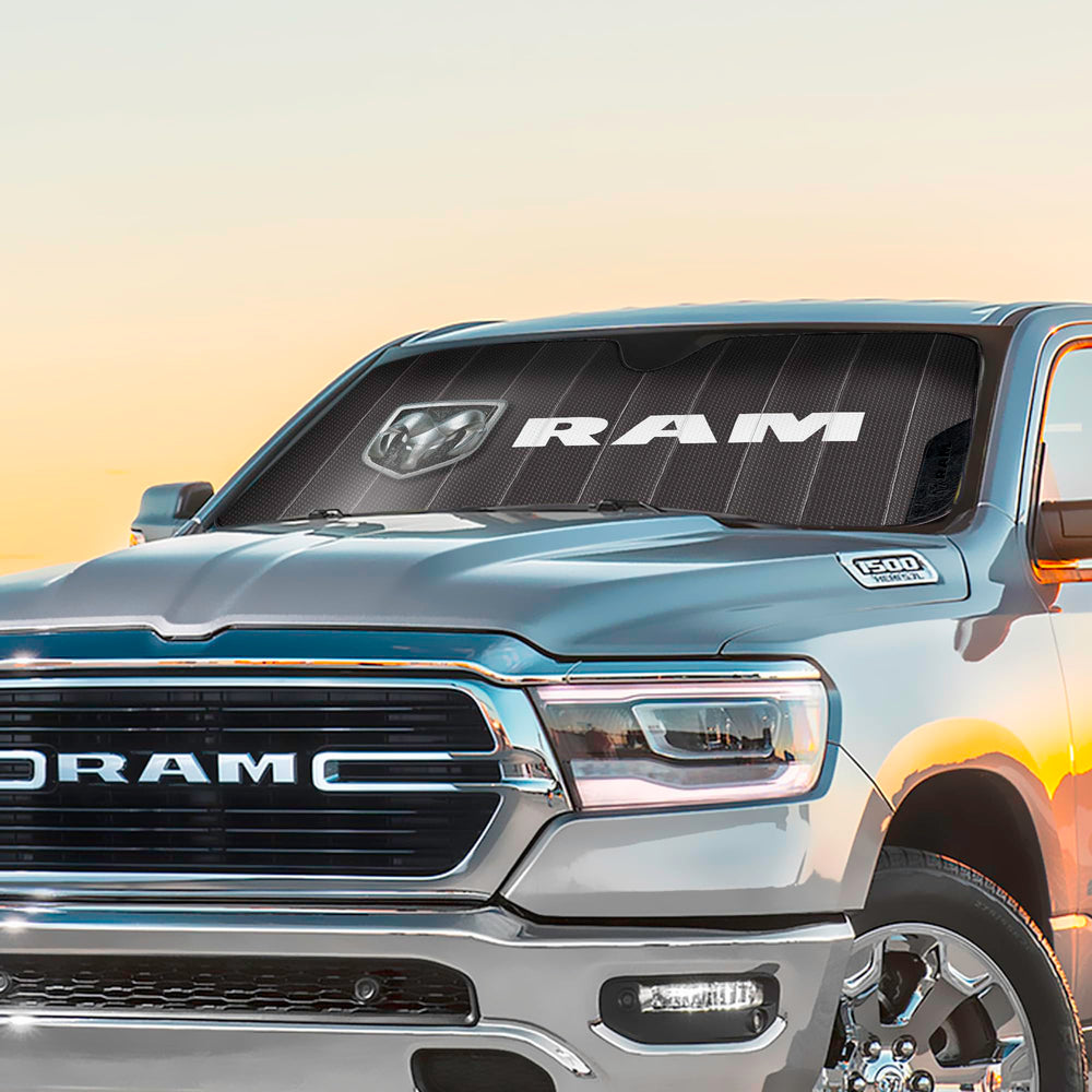 Plasticolor RAM installed inside windshield reducing cabin sunlight exposure