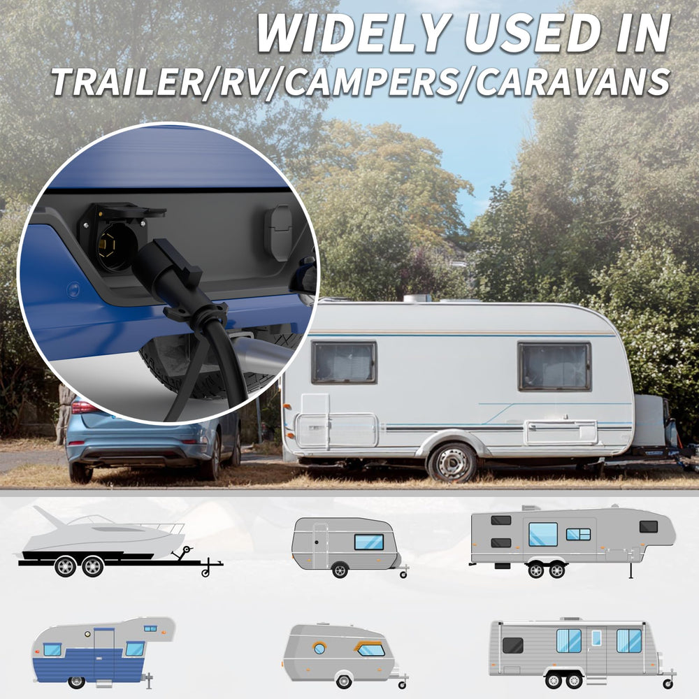 PlugSaf trailer and tow vehicle setup showing in-use lighting and power benefit