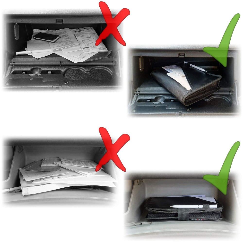 PlusXpres size comparison with owner manual illustrating fit for glove boxes