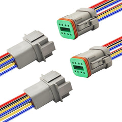 PLUXPAER front view of 8-pin DT connector showing secure latch and IP67 seal benefit