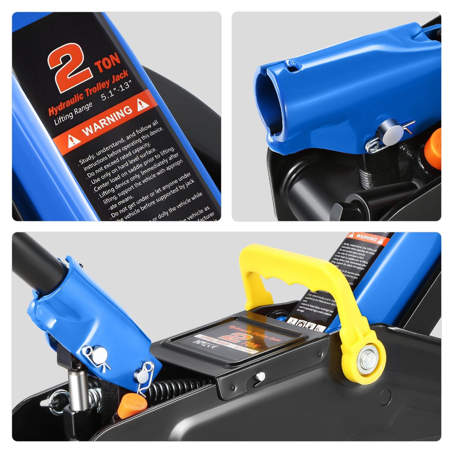 PM PERFORMOTOR floor jack lifting a car showing practical in-garage use and reliable support