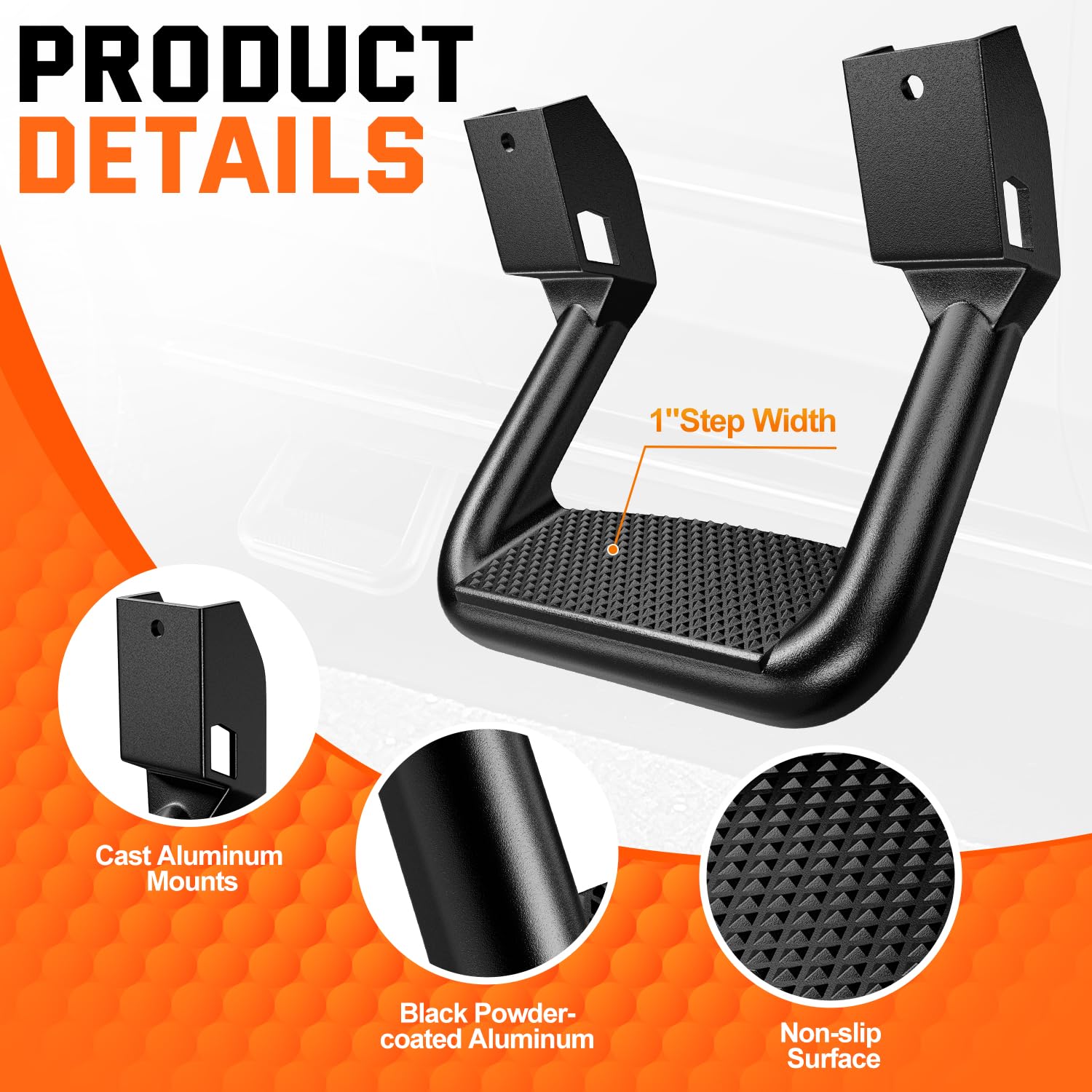 PM PERFORMOTOR side step mounted on pickup demonstrating improved access
