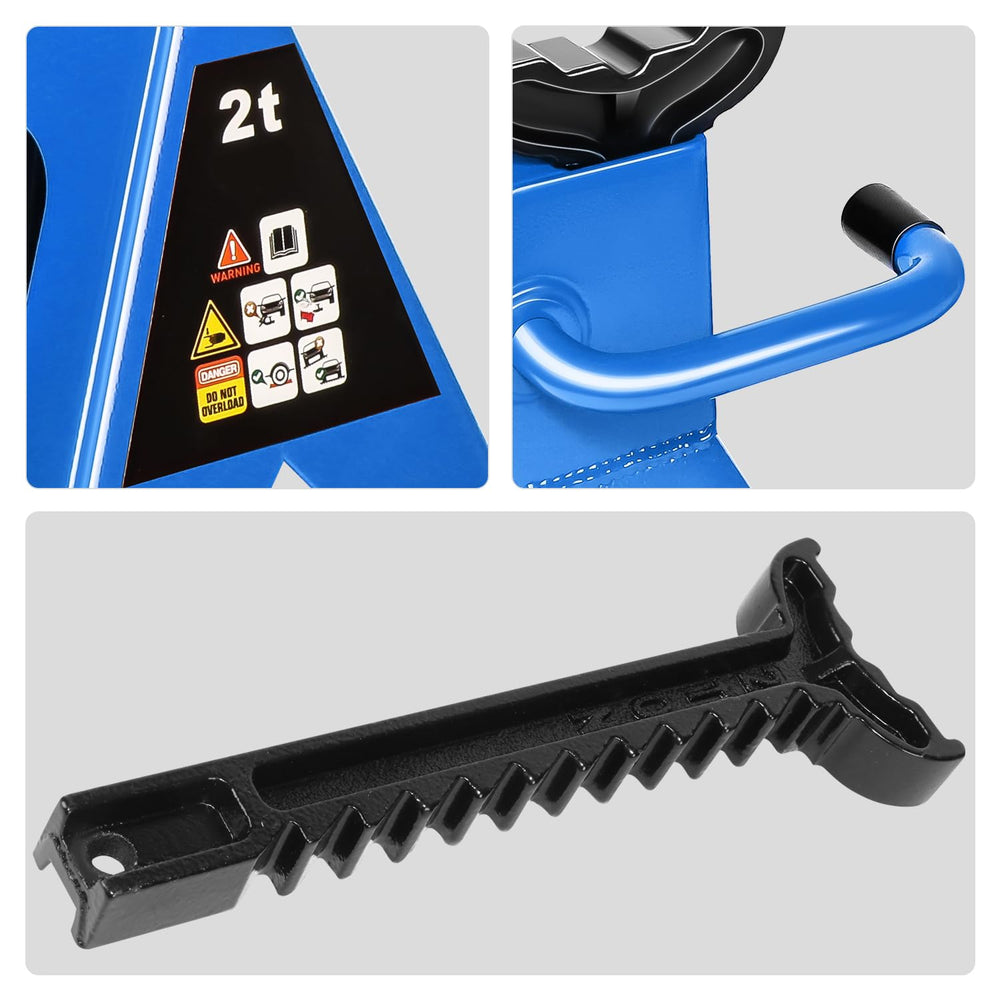 PM PERFORMOTOR jack next to ruler showing low-profile min height for low-clearance vehicles