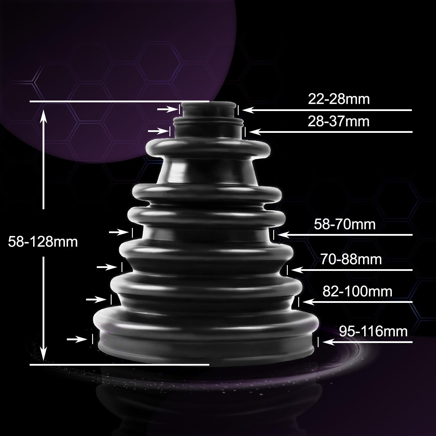 Pnkauto boot held in hand showing size and fit to confirm shaft compatibility