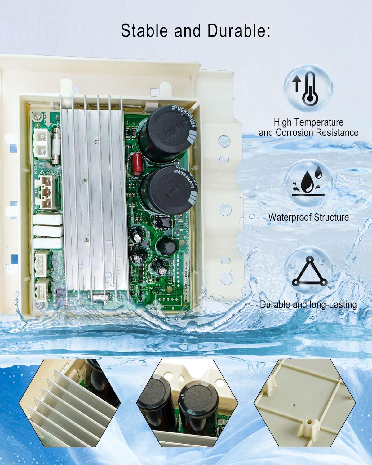 PNYZIK board installed in washer illustrating plug-and-play replacement benefit