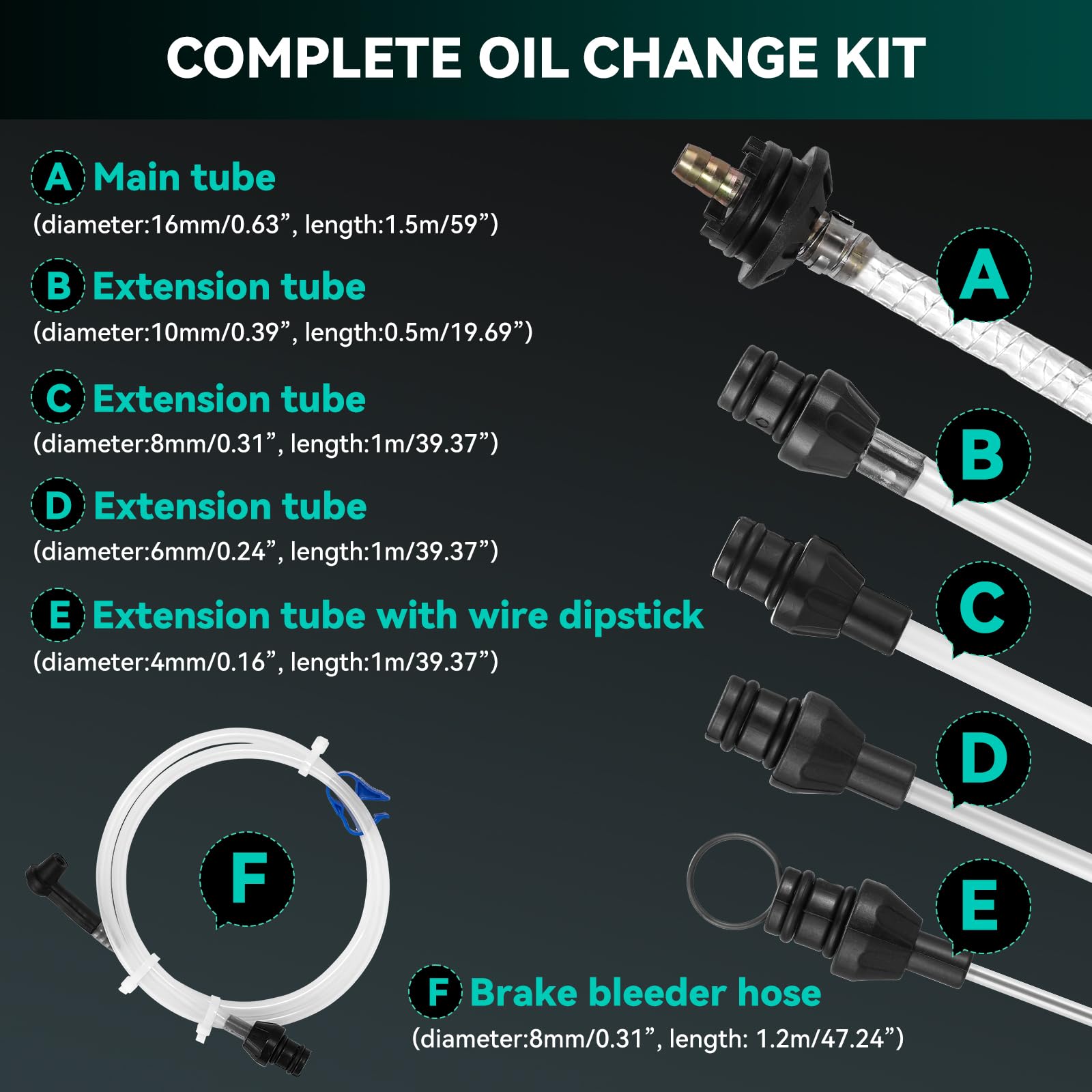 Poafamx brake bleeder hose included for precise brake system bleeding