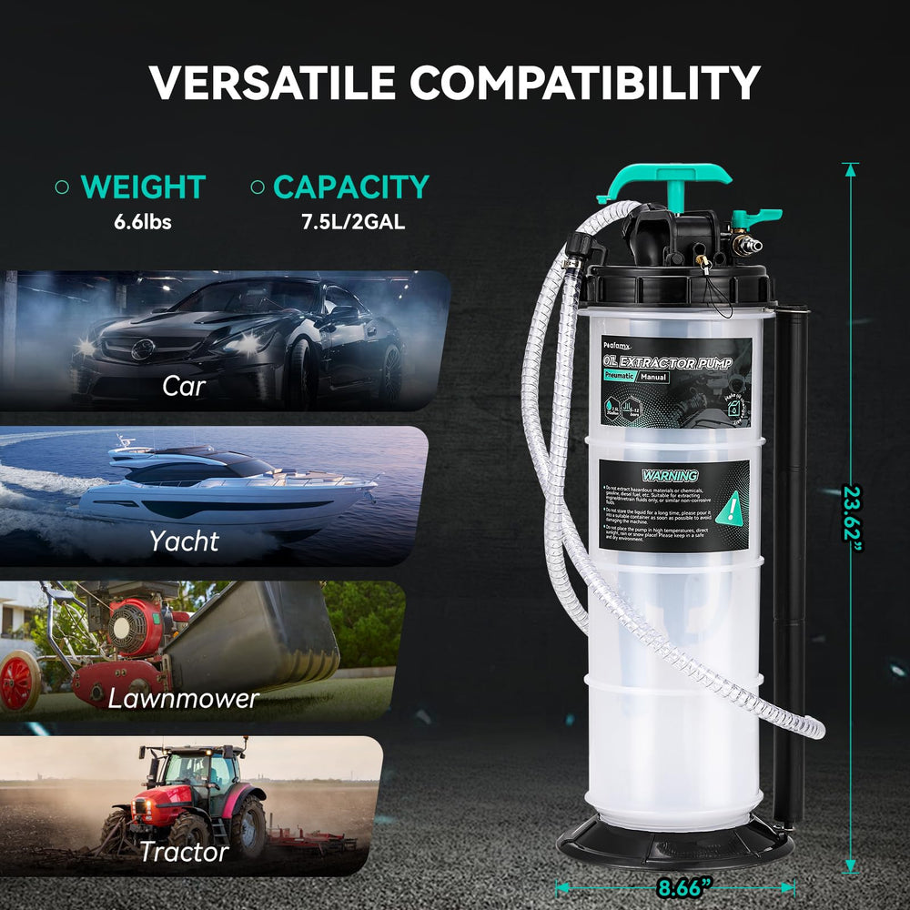Poafamx next to a gallon container showing 2-gallon capacity advantage