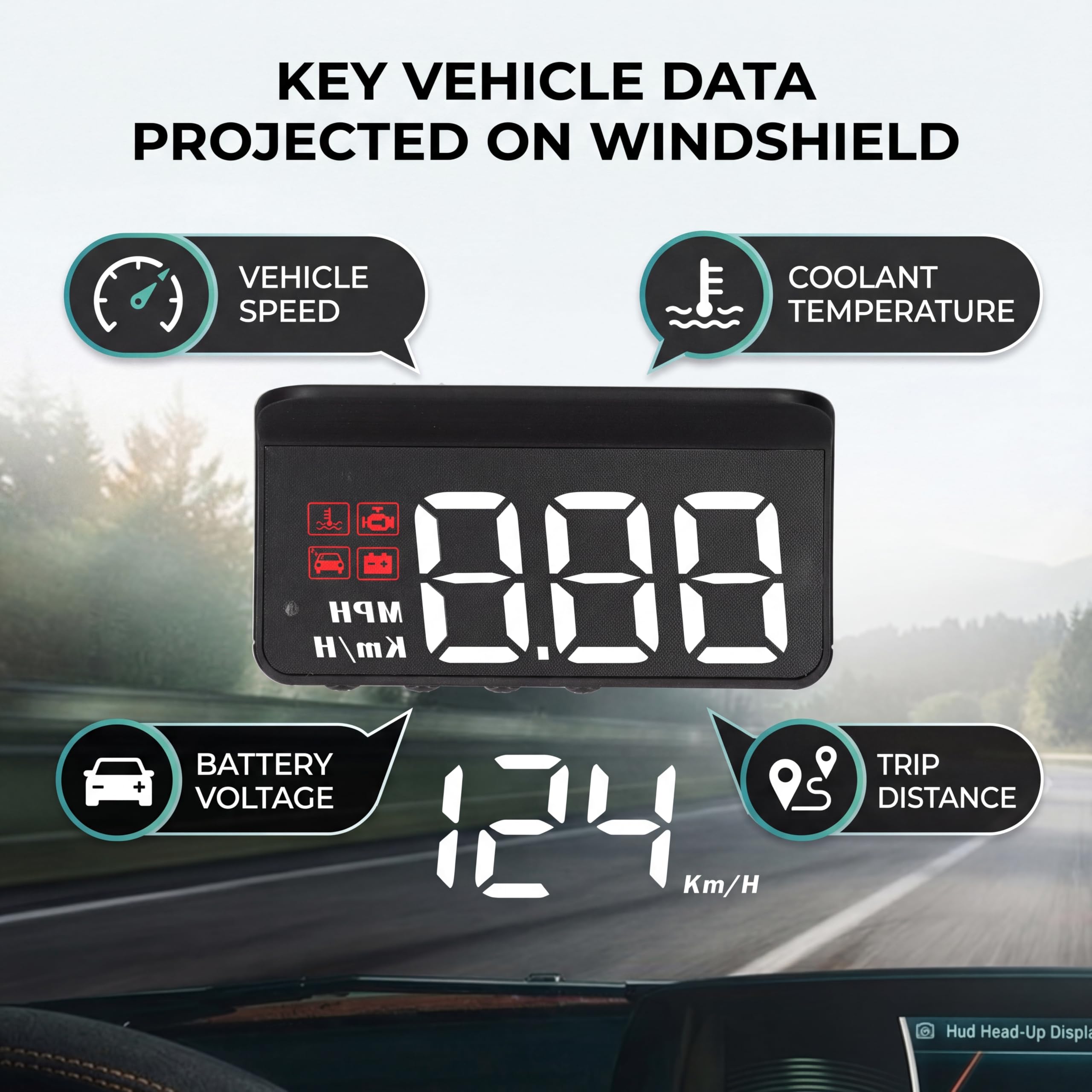 POCREATION plugged into OBD2 port for fast plug-and-play installation