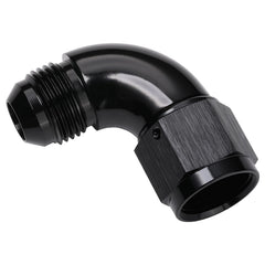 Podavelle installed adapter on AN10 hose demonstrating clean right-angle plumbing, reliable fit