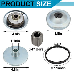 Podoy 203589 drive belt flat lay showing asymmetrical profile for consistent engagement
