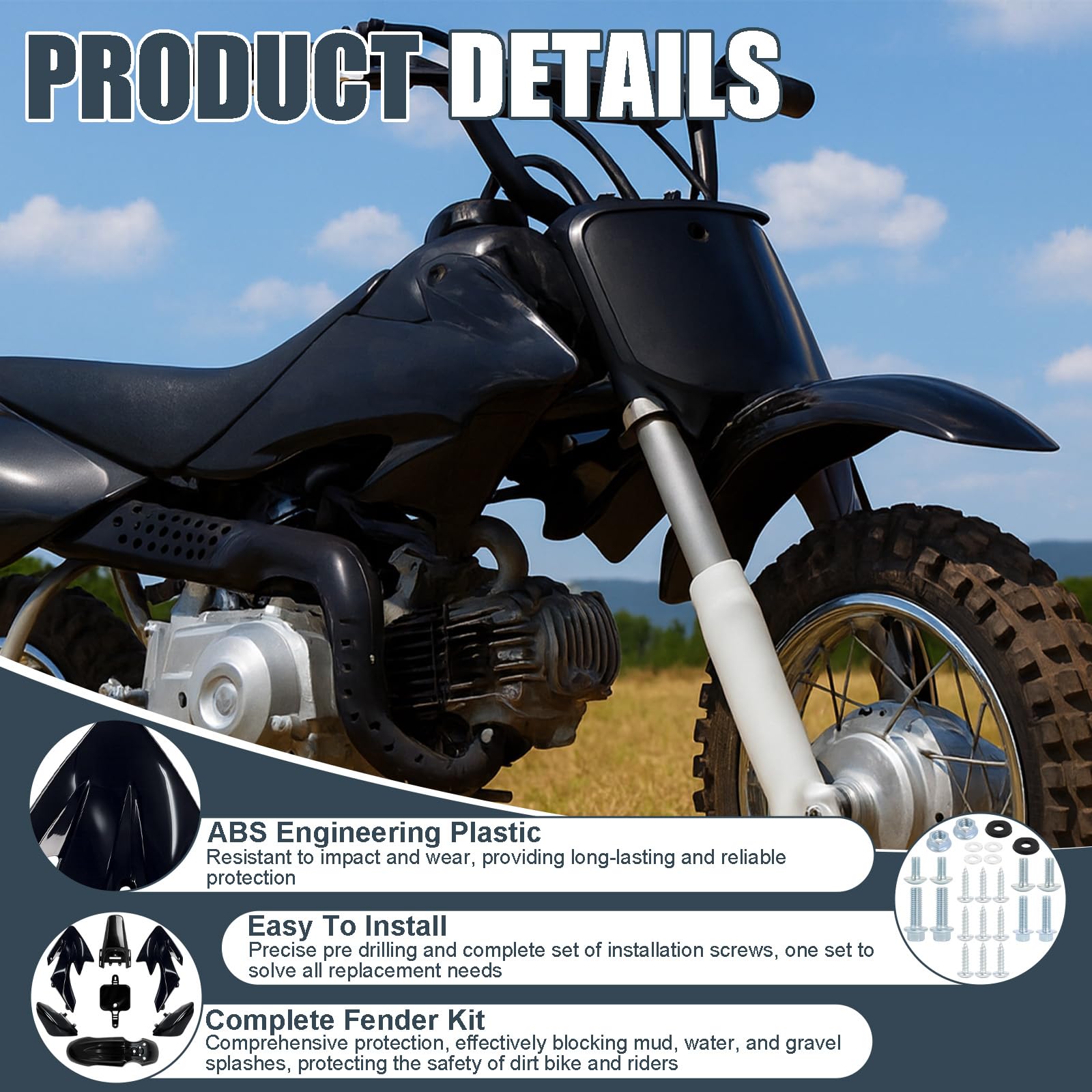 Podoy plastics installed on pit bike demonstrating refreshed look and coverage