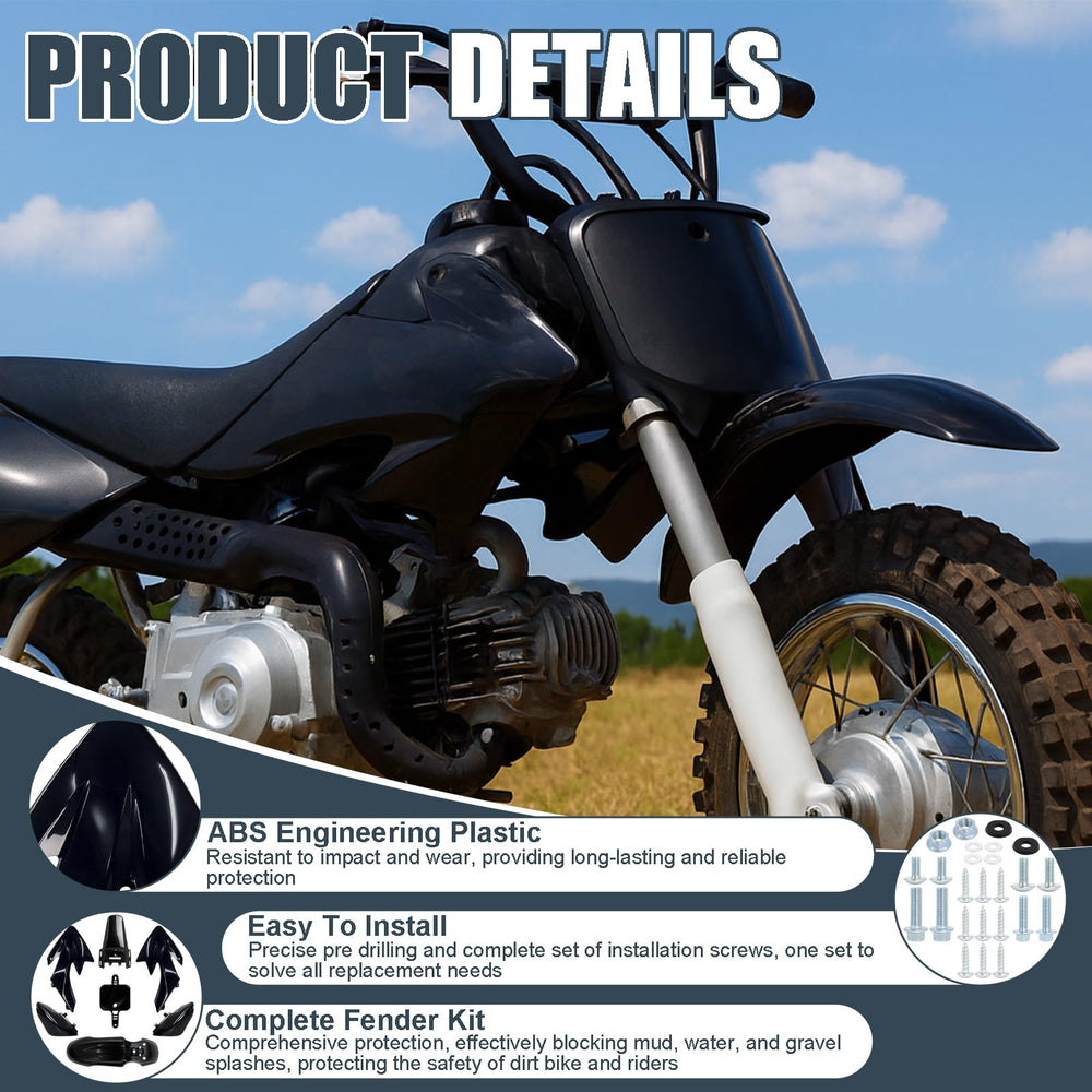 Podoy plastics installed on pit bike demonstrating refreshed look and coverage