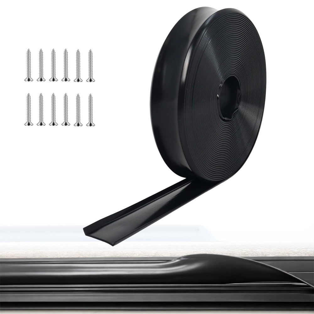 Podoy front view of 50ft black vinyl roll showing full length and packaging benefit